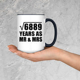 83rd Anniversary Square Root of 6889 Years As Mr & Mrs - 15oz Accent Mug Black