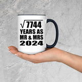 88th Anniversary Square Root of 7744 Years As Mr & Mrs 2024 - 15oz Accent Mug Black