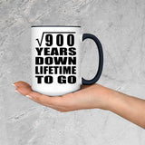30th Anniversary Square Root of 900 Years Lifetime To Go - 15oz Accent Mug Black