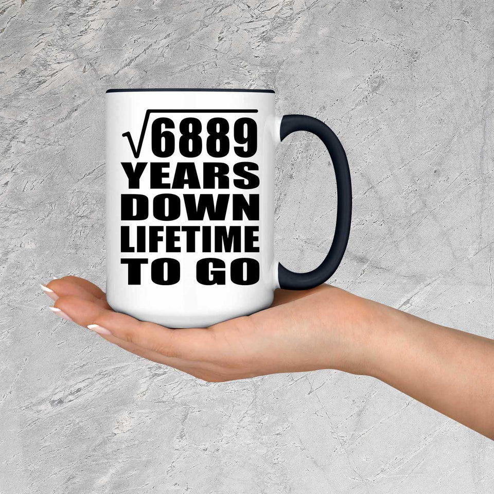 83rd Anniversary Square Root of 6889 Years Lifetime To Go - 15oz Accent Mug Black