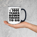 38th Anniversary Square Root of 1444 Years Down Forever To Go - 15oz Accent Mug Black