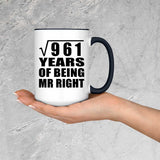 31st Anniversary Square Root of 961 Years of Being Mr Right - 15oz Accent Mug Black