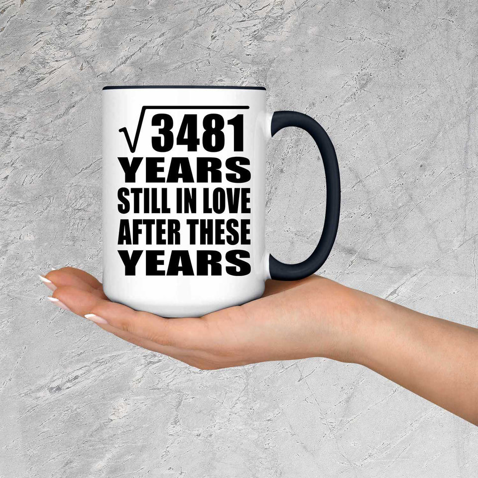 59th Anniversary Square Root of 3481 Years Still In Love - 15oz Accent Mug Black