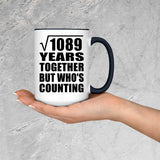 33rd Anniversary Square Root of 1089 Years Who's Counting - 15oz Accent Mug Black