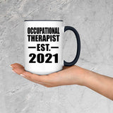 Occupational Therapist Established EST. 2021 - 15oz Accent Mug Black