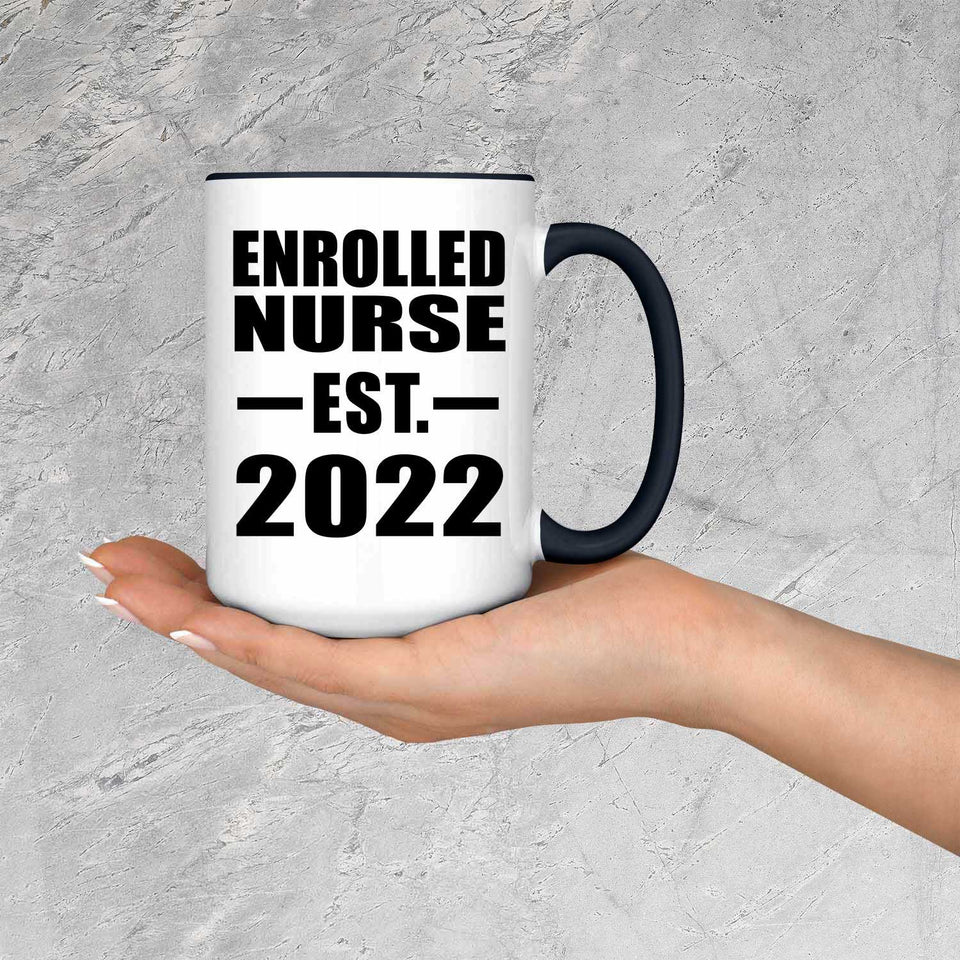 Enrolled Nurse Established EST. 2022 - 15oz Accent Mug Black