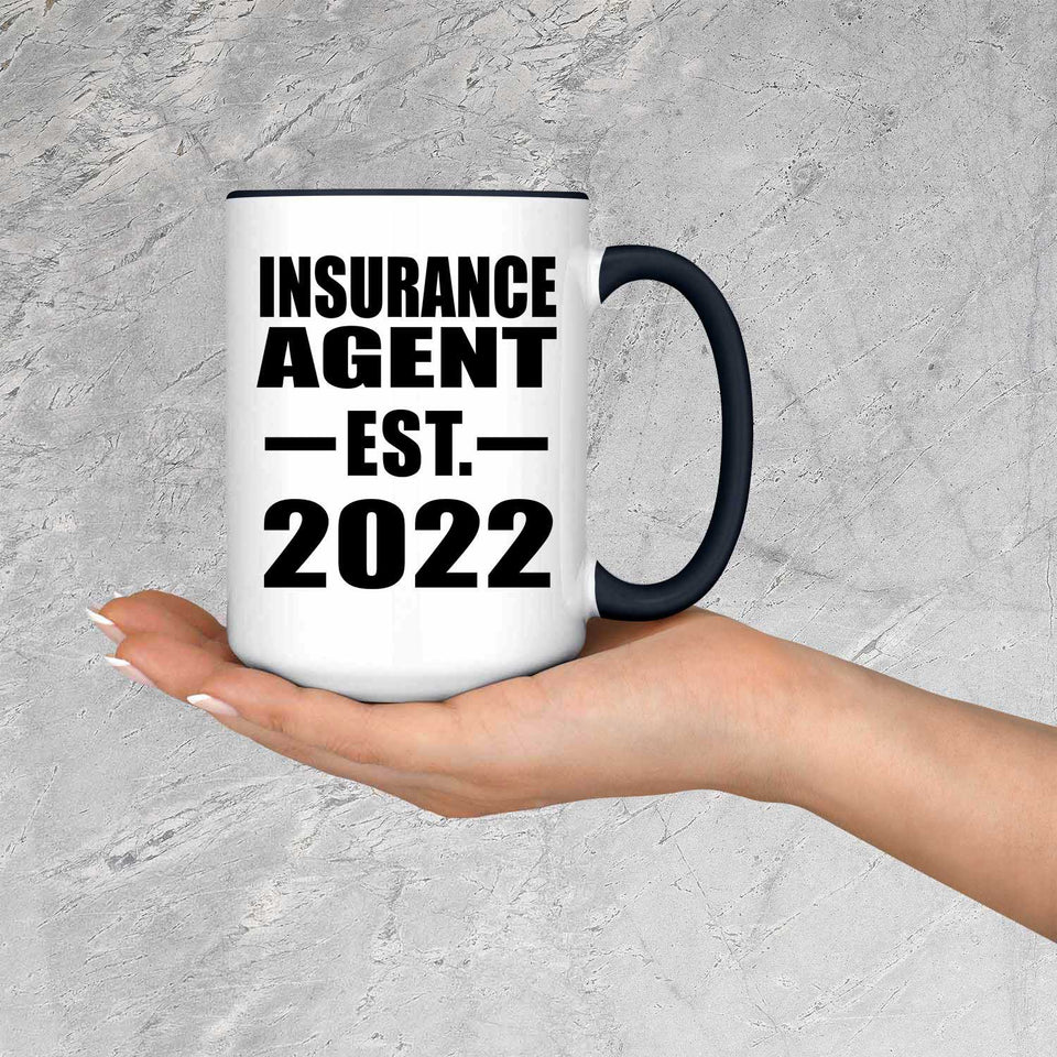 Insurance Agent Established EST. 2022 - 15oz Accent Mug Black