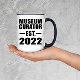 Museum Curator Established EST. 2022 - 15oz Accent Mug Black