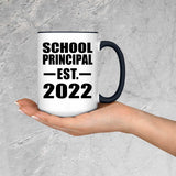 School Principal Established EST. 2022 - 15oz Accent Mug Black