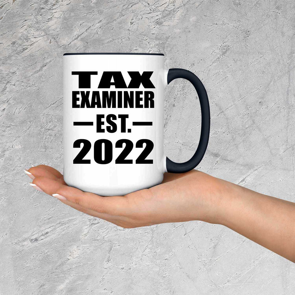 Tax Examiner Established EST. 2022 - 15oz Accent Mug Black