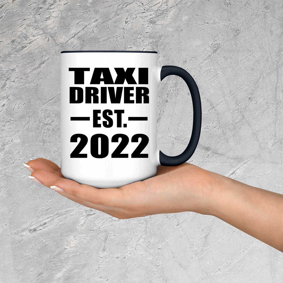 Taxi Driver Established EST. 2022 - 15oz Accent Mug Black