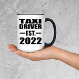 Taxi Driver Established EST. 2022 - 15oz Accent Mug Black