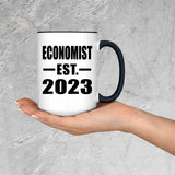 Economist Established EST. 2023 - 15oz Accent Mug Black