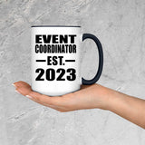 Event Coordinator Established EST. 2023 - 15oz Accent Mug Black