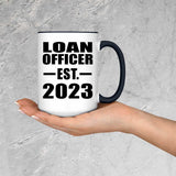 Loan Officer Established EST. 2023 - 15oz Accent Mug Black