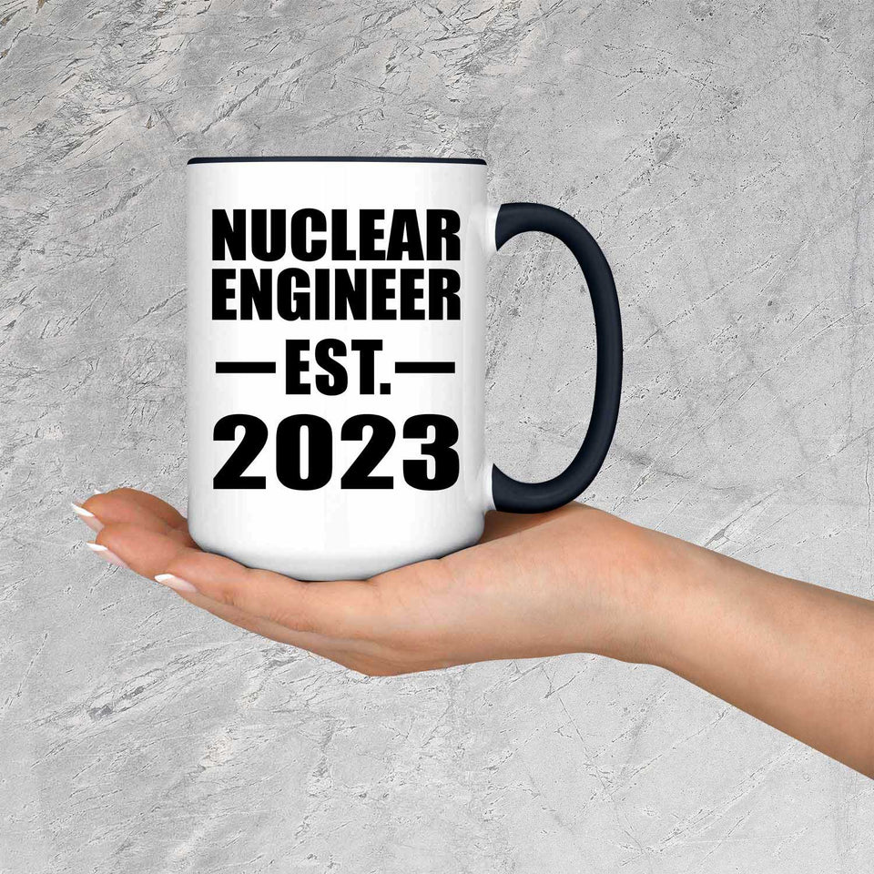 Nuclear Engineer Established EST. 2023 - 15oz Accent Mug Black