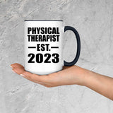 Physical Therapist Established EST. 2023 - 15oz Accent Mug Black