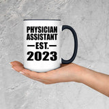 Physician Assistant Established EST. 2023 - 15oz Accent Mug Black
