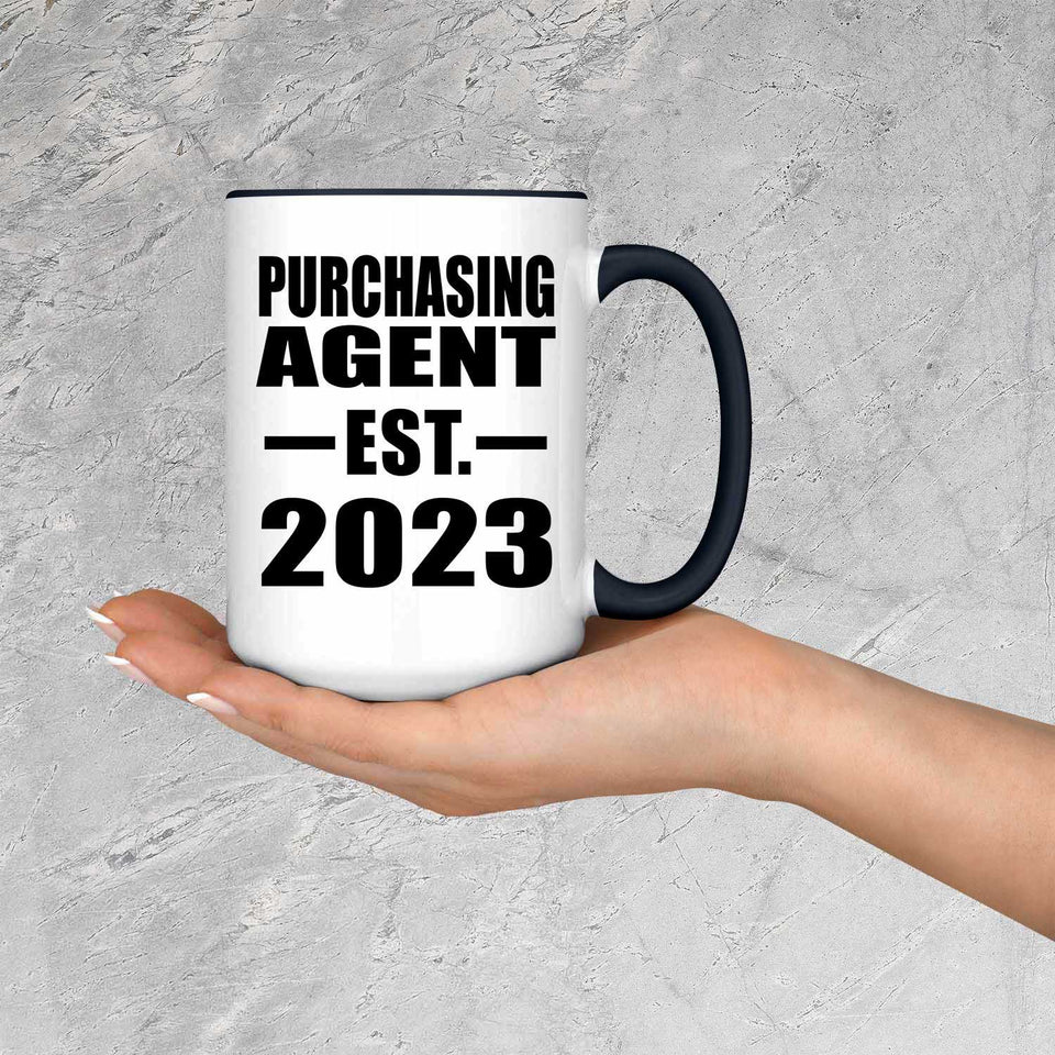 Purchasing Agent Established EST. 2023 - 15oz Accent Mug Black