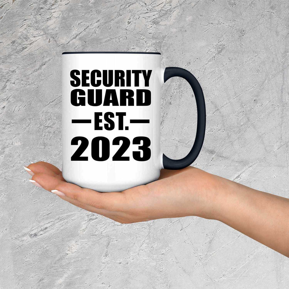 Security Guard Established EST. 2023 - 15oz Accent Mug Black