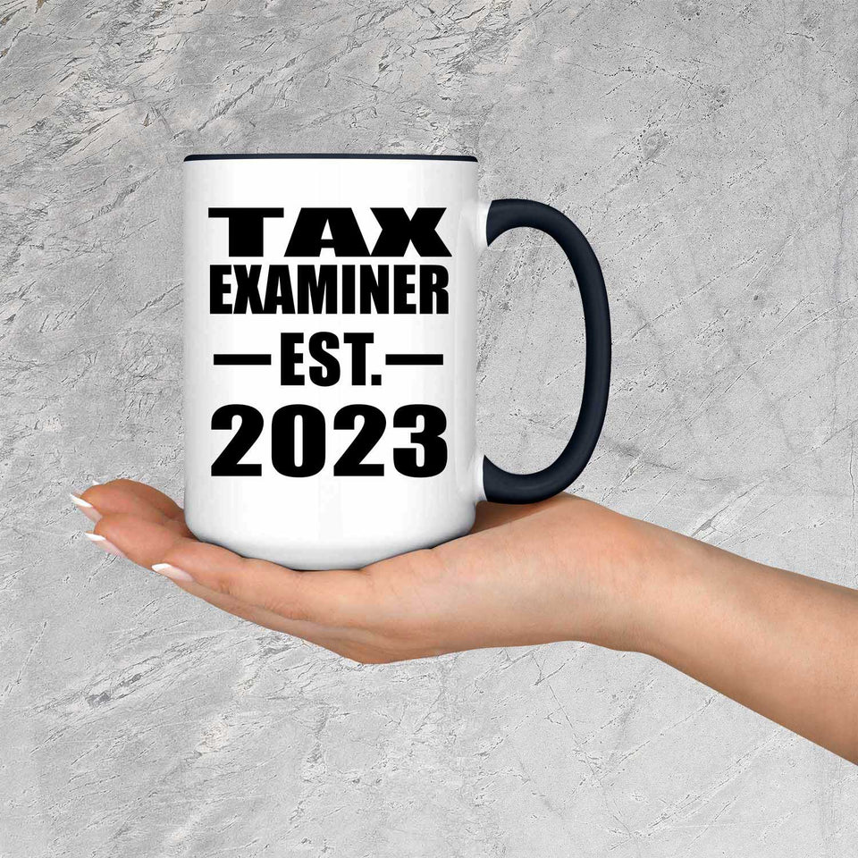 Tax Examiner Established EST. 2023 - 15oz Accent Mug Black