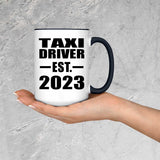 Taxi Driver Established EST. 2023 - 15oz Accent Mug Black