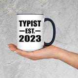 Typist Established EST. 2023 - 15oz Accent Mug Black