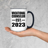 Vocational Counselor Established EST. 2023 - 15oz Accent Mug Black