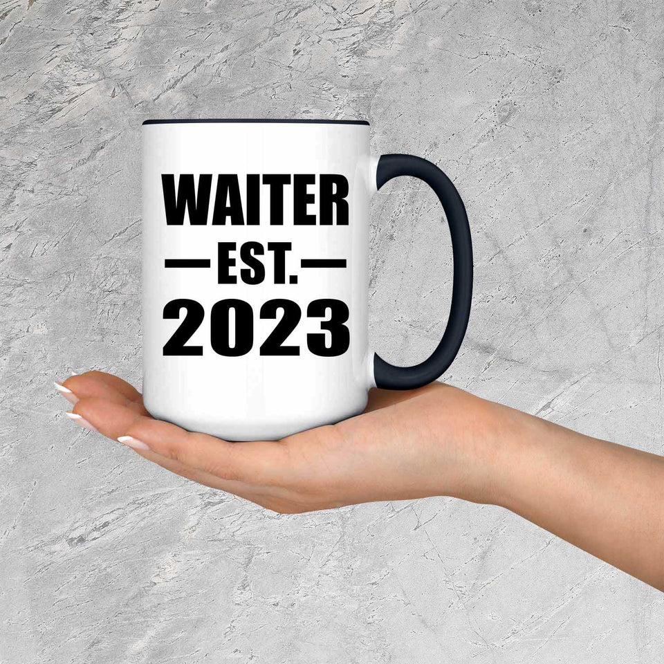 Waiter Established EST. 2023 - 15oz Accent Mug Black