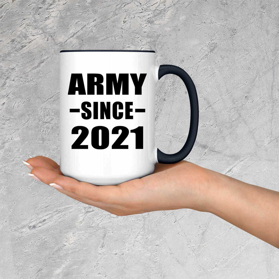 Army Since 2021 - 15oz Accent Mug Black