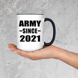 Army Since 2021 - 15oz Accent Mug Black
