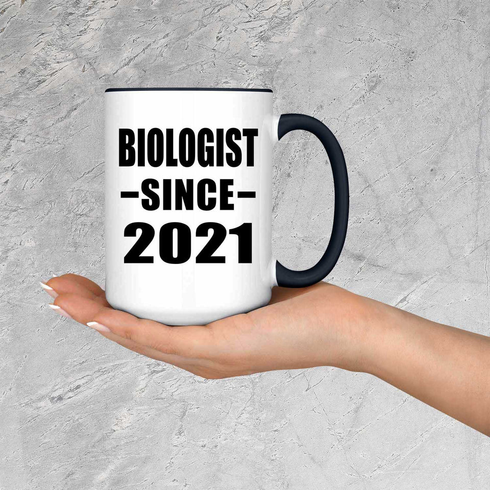Biologist Since 2021 - 15oz Accent Mug Black
