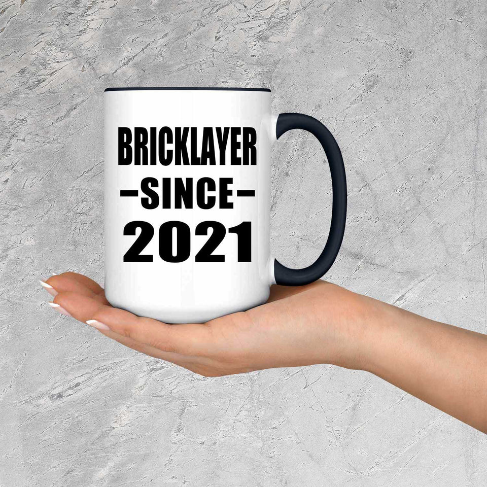 Bricklayer Since 2021 - 15oz Accent Mug Black