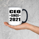 CEO Since 2021 - 15oz Accent Mug Black