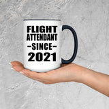 Flight Attendant Since 2021 - 15oz Accent Mug Black