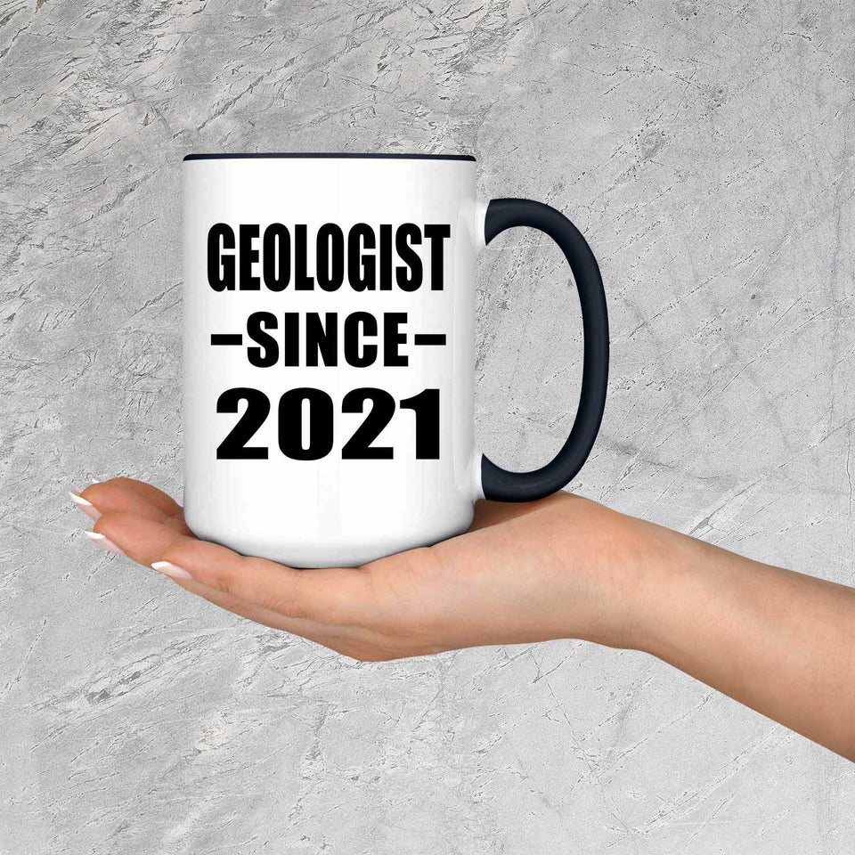 Geologist Since 2021 - 15oz Accent Mug Black