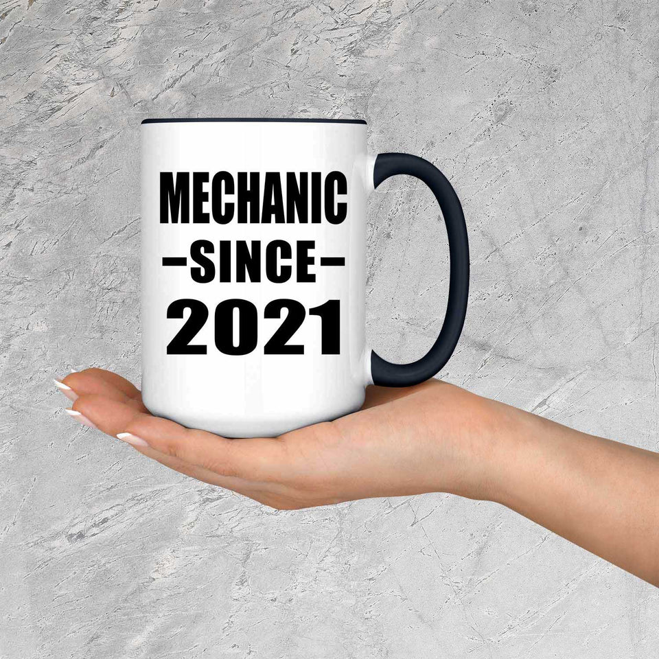 Mechanic Since 2021 - 15oz Accent Mug Black