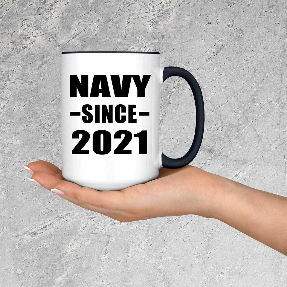 Navy Since 2021 - 15oz Accent Mug Black