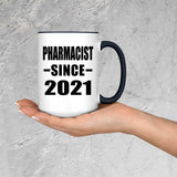 Pharmacist Since 2021 - 15oz Accent Mug Black
