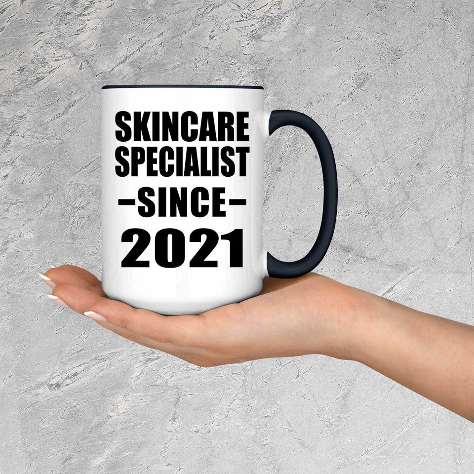 Skincare Specialist Since 2021 - 15oz Accent Mug Black