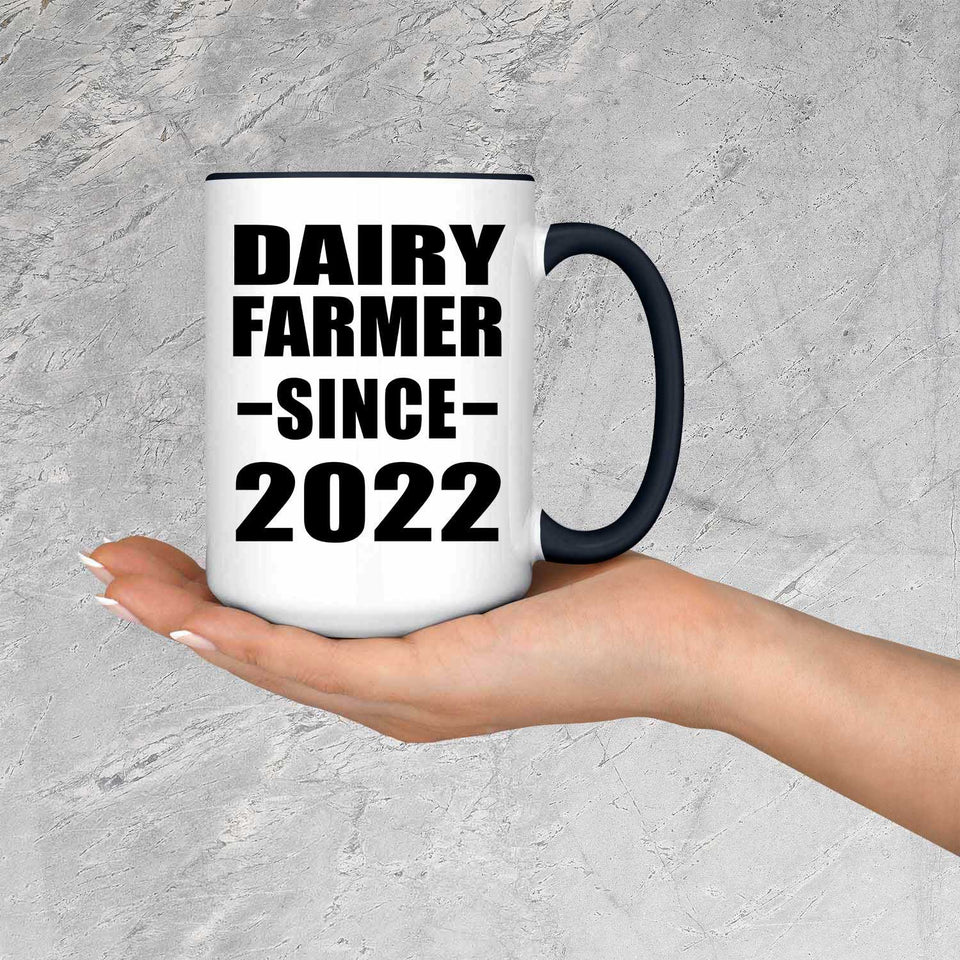 Dairy Farmer Since 2022 - 15oz Accent Mug Black