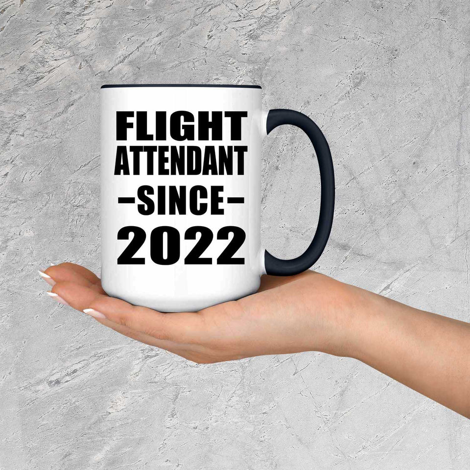 Flight Attendant Since 2022 - 15oz Accent Mug Black