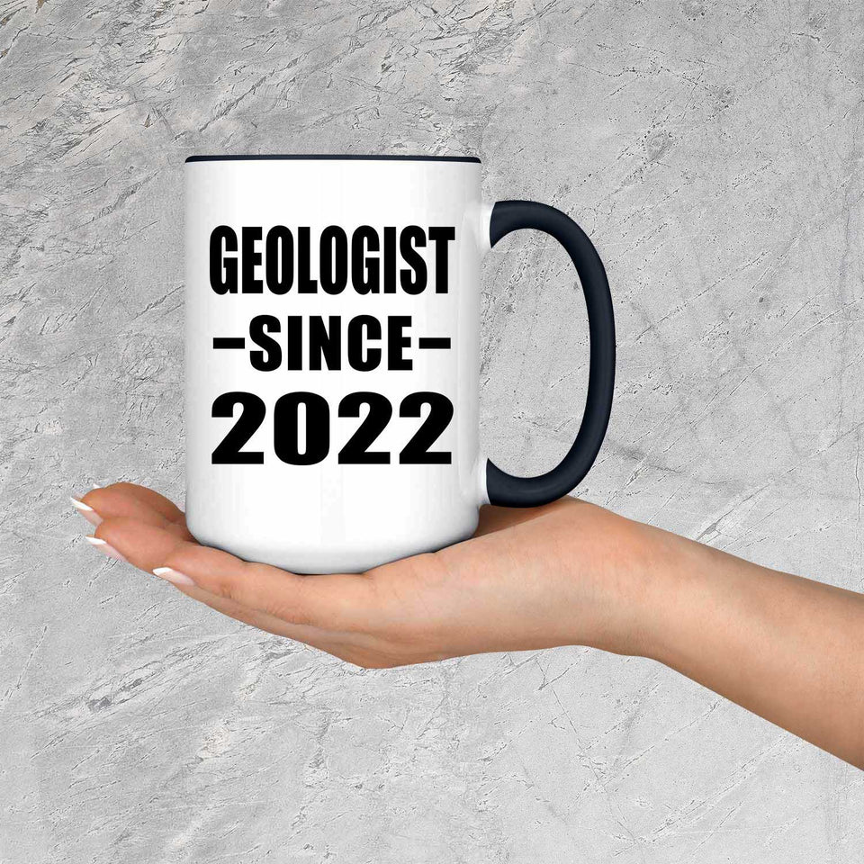 Geologist Since 2022 - 15oz Accent Mug Black