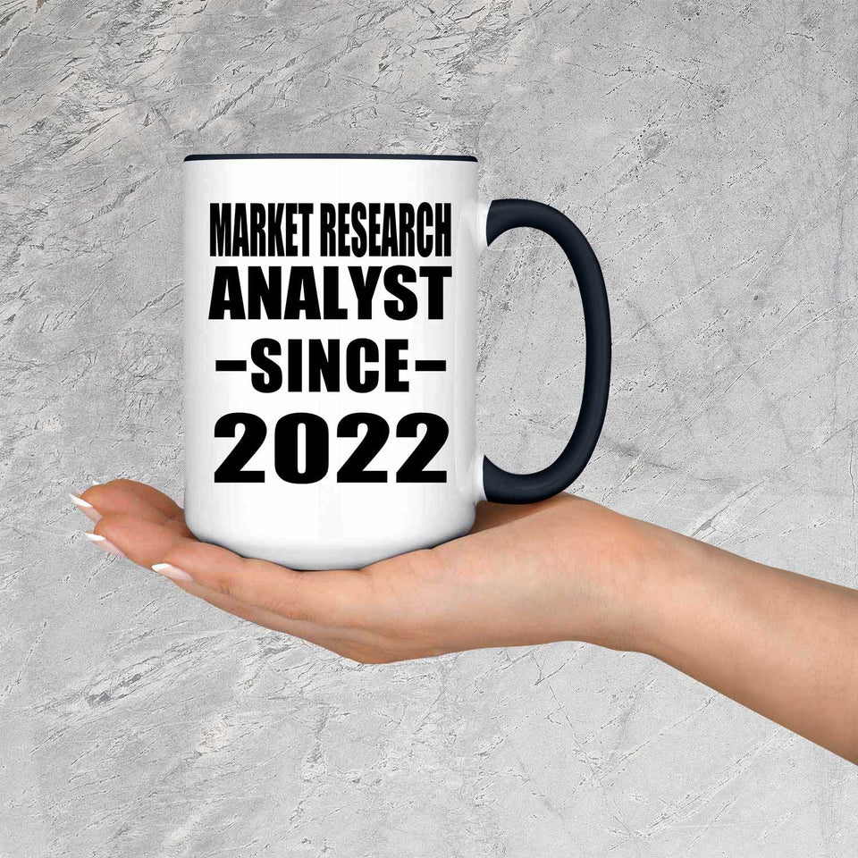 Market Research Analyst Since 2022 - 15oz Accent Mug Black