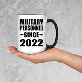 Military Personnel Since 2022 - 15oz Accent Mug Black