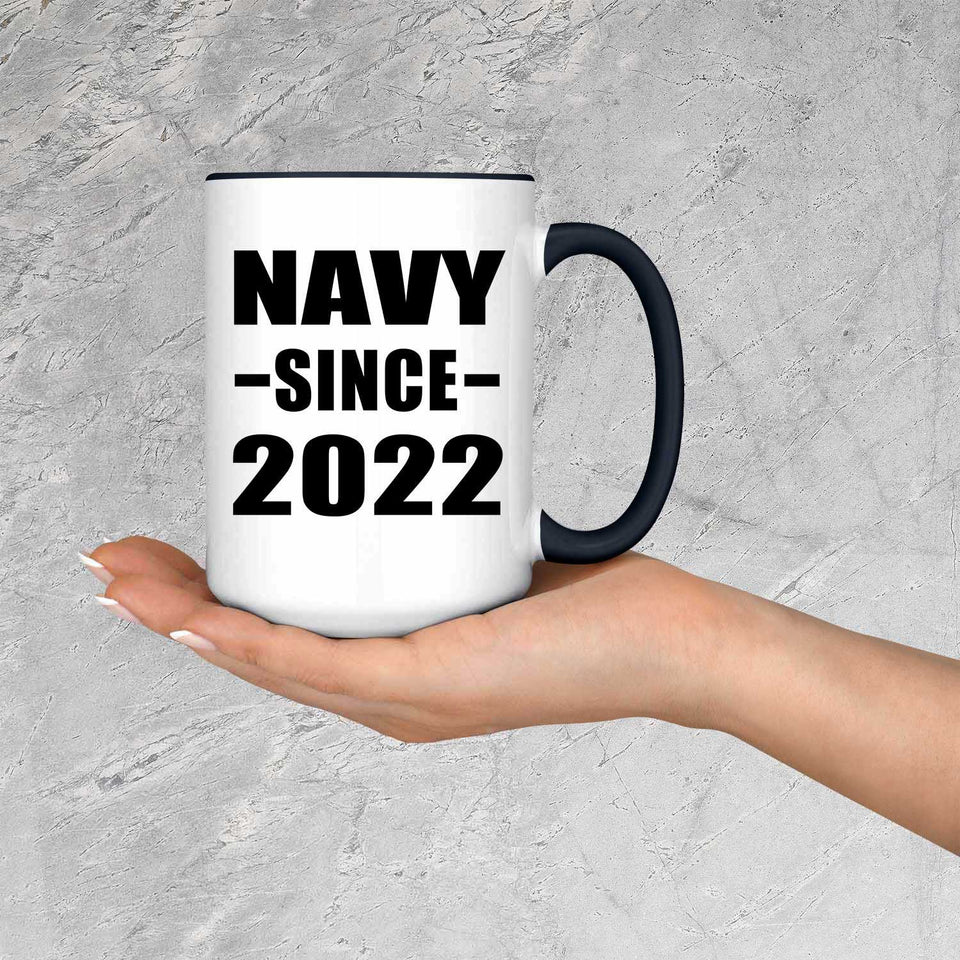 Navy Since 2022 - 15oz Accent Mug Black