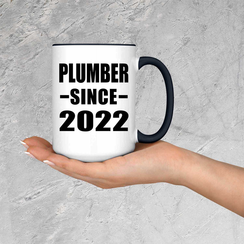 Plumber Since 2022 - 15oz Accent Mug Black
