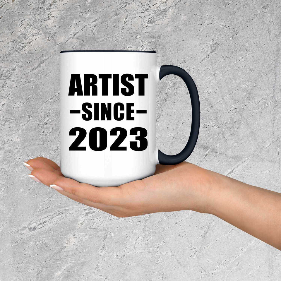 Artist Since 2023 - 15oz Accent Mug Black