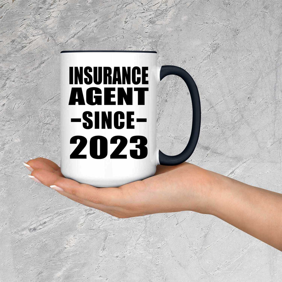 Insurance Agent Since 2023 - 15oz Accent Mug Black