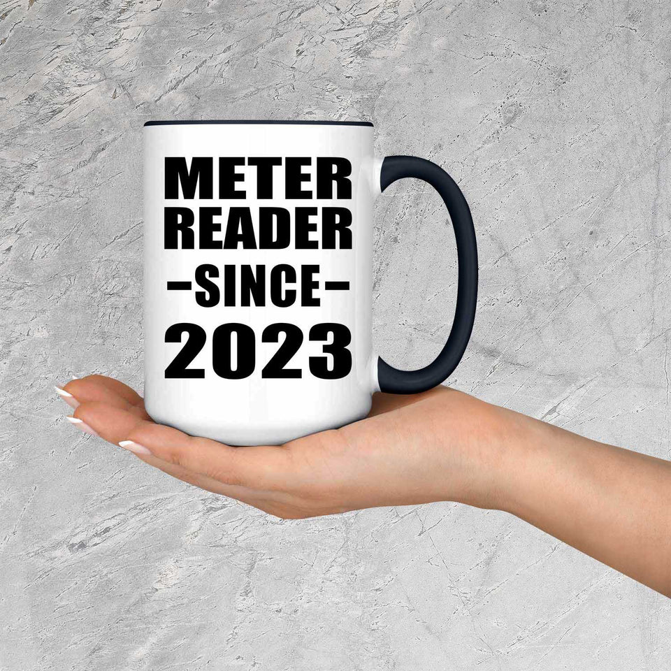 Meter Reader Since 2023 - 15oz Accent Mug Black